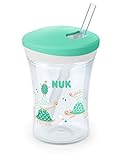 NUK Action Cup Trinklernflasche, weicher Trinkhalm, auslaufsicher, 12+ Monate, BPA-frei, 230ml,...